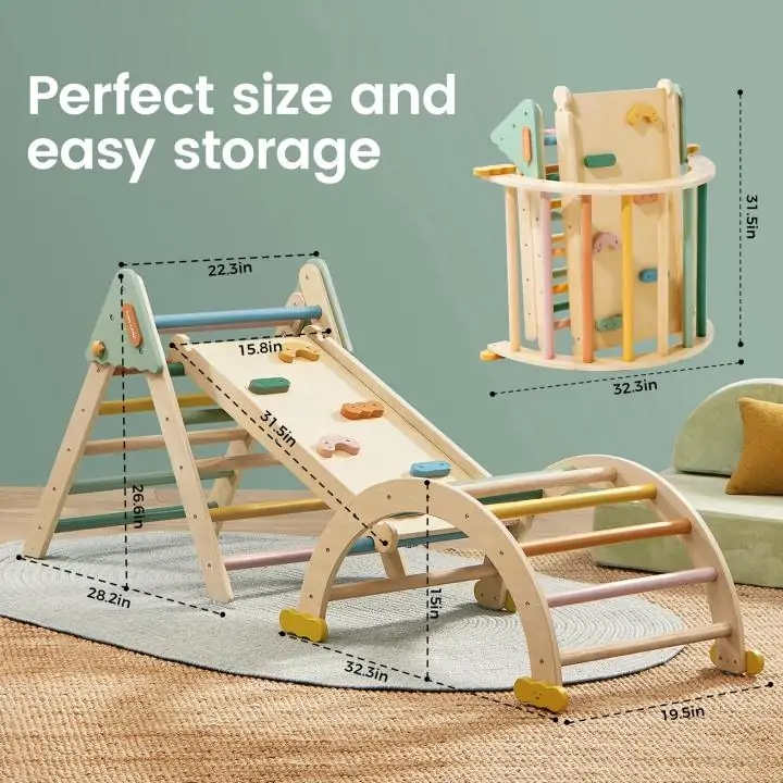Tiny LandĀ® 7-in-1 Morandi Pikler Triangle Set - Image 6