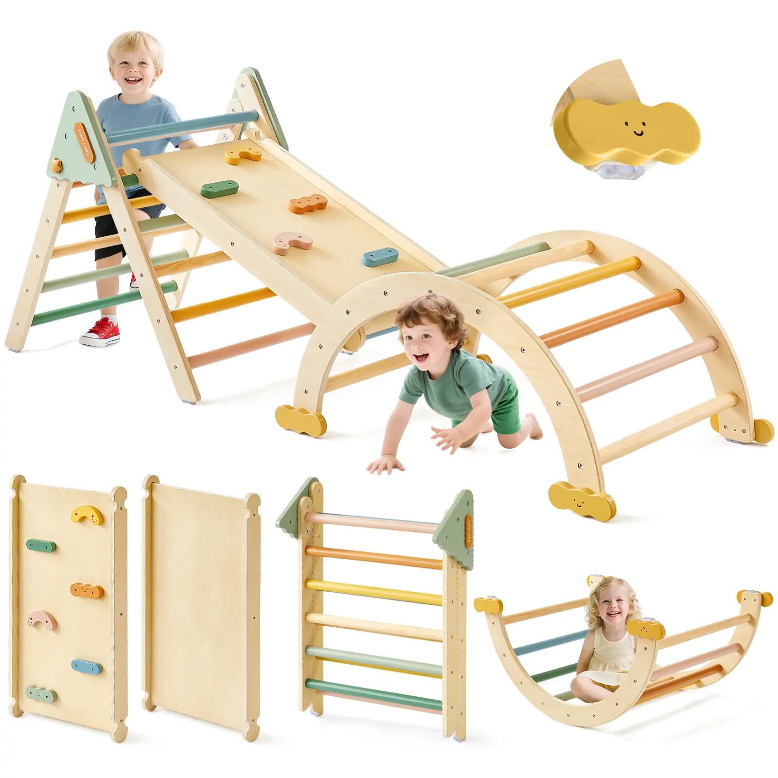 Tiny LandĀ® 7-in-1 Morandi Pikler Triangle Set - Image 7