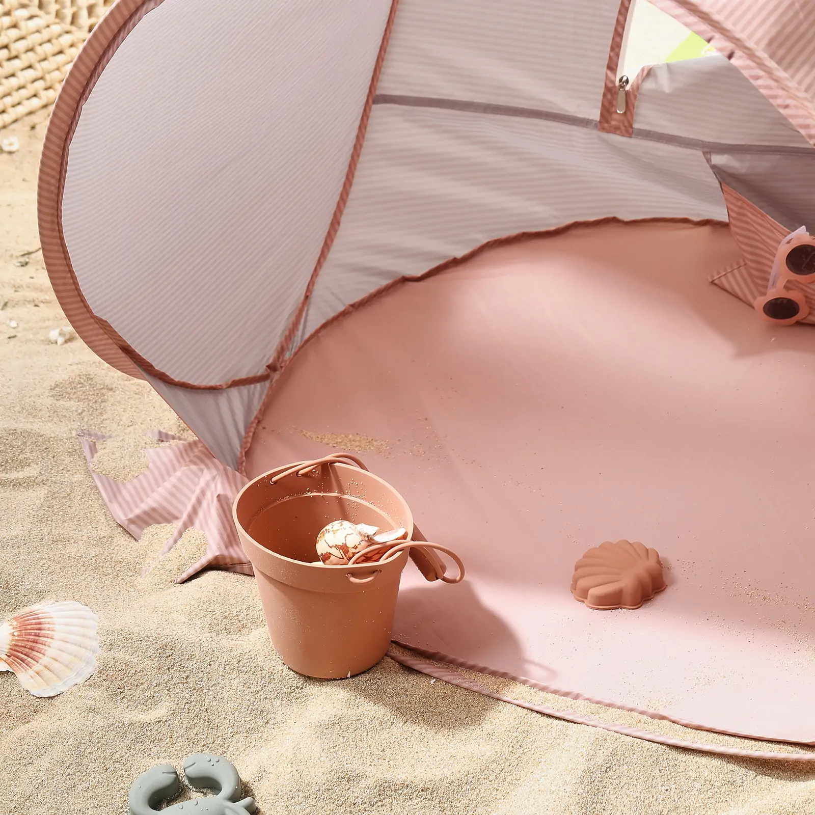 Tiny Land® Baby Beach Tent – Blush Pink Play Tent for Outdoor Fun - Image 9
