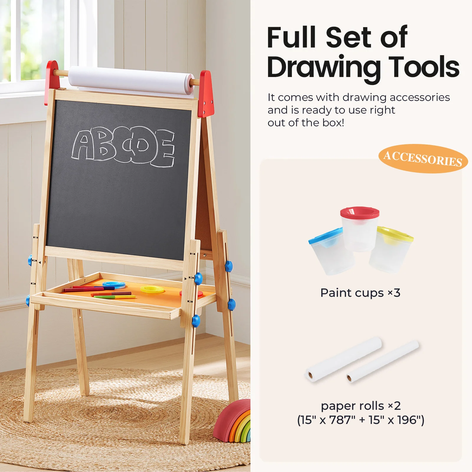 Tiny LandĀ® 3-in-1 Art Easel for Kids - Image 2
