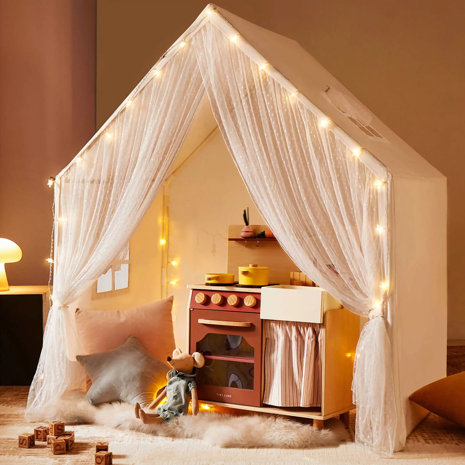 Tiny Land® Large Space Play House with Star Lights - Image 8