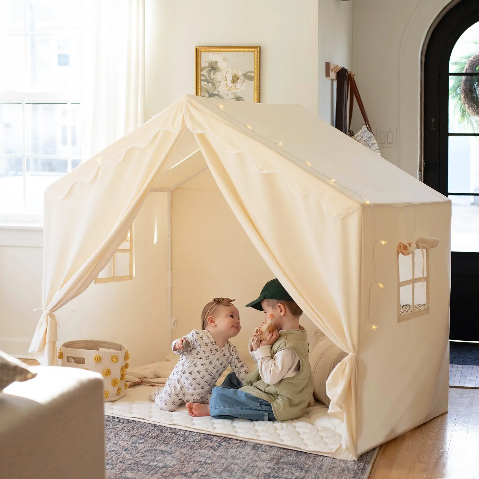 Tiny Land® Kids Tent – Large Cozy Tent with Star Lights - Image 7
