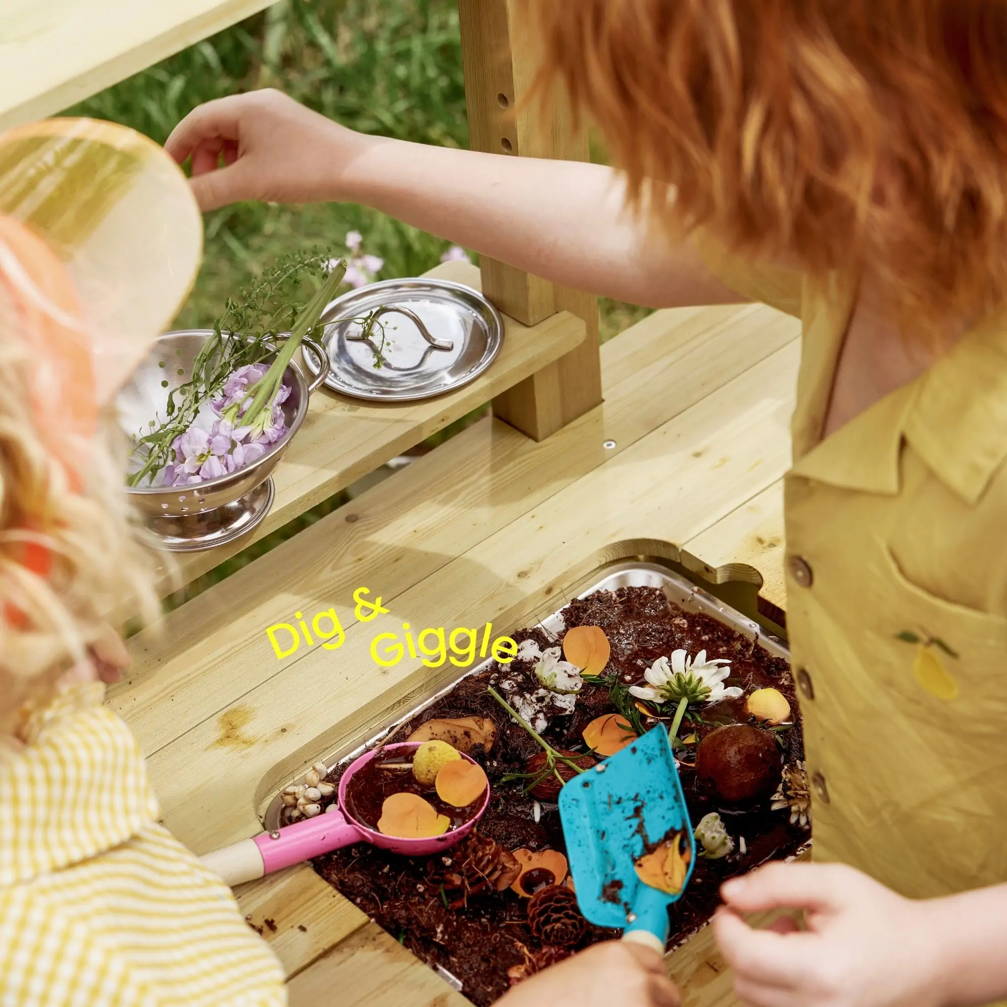 Tiny Land® Mud Kitchen - DuoPlay Outdoor Play Kitchen for Kids - Image 7