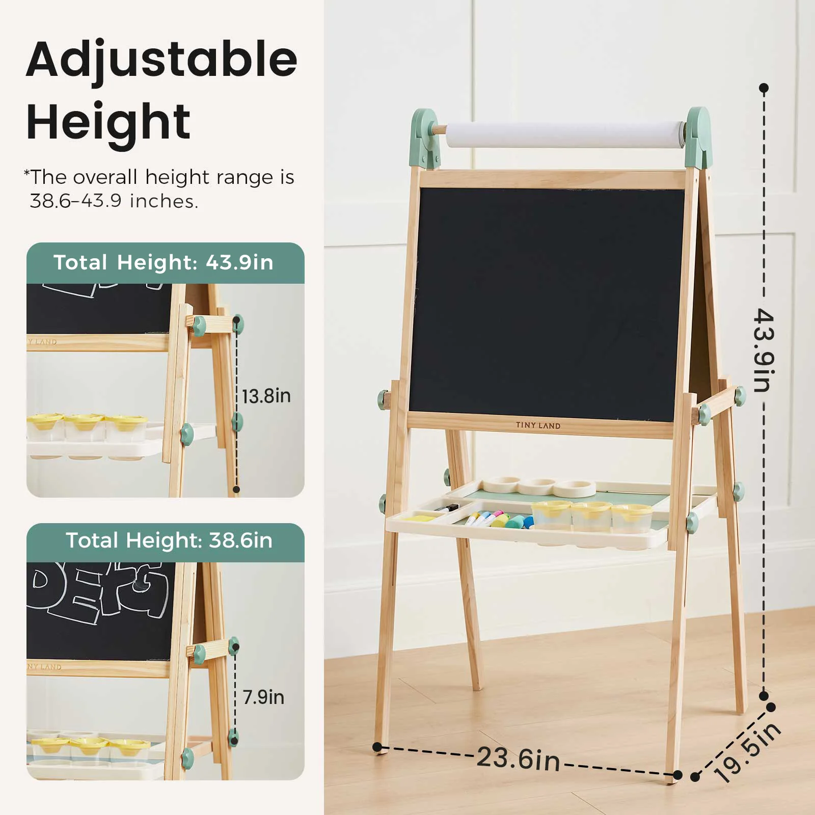Tiny Land® Green Magnitales Easel & Paper Roll Set - Image 3