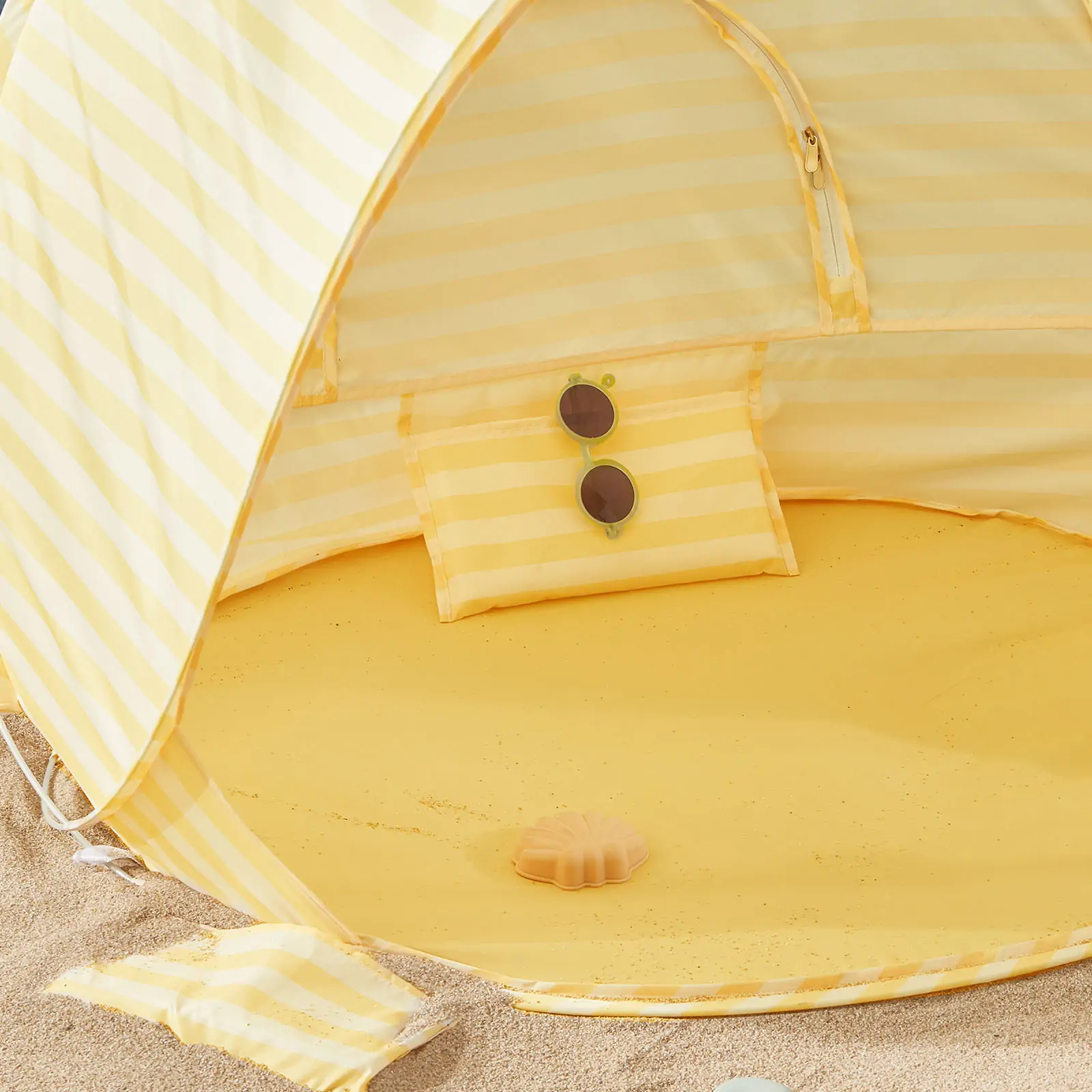 Tiny LandĀ® One-Stop Beach Toy & Tent Set ā Pastel Yellow Stripes - Image 16