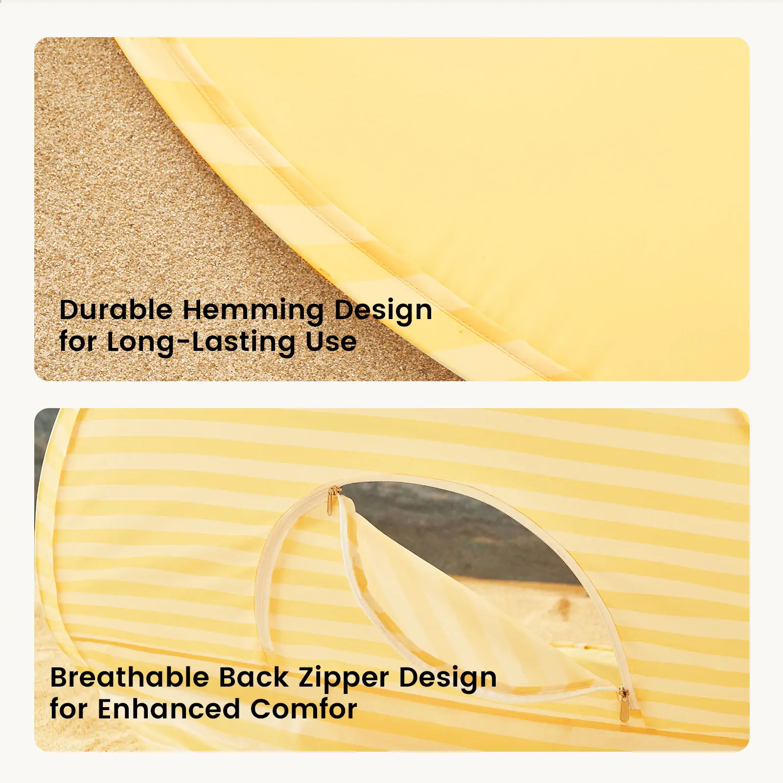 Tiny LandĀ® One-Stop Beach Toy & Tent Set ā Pastel Yellow Stripes - Image 4