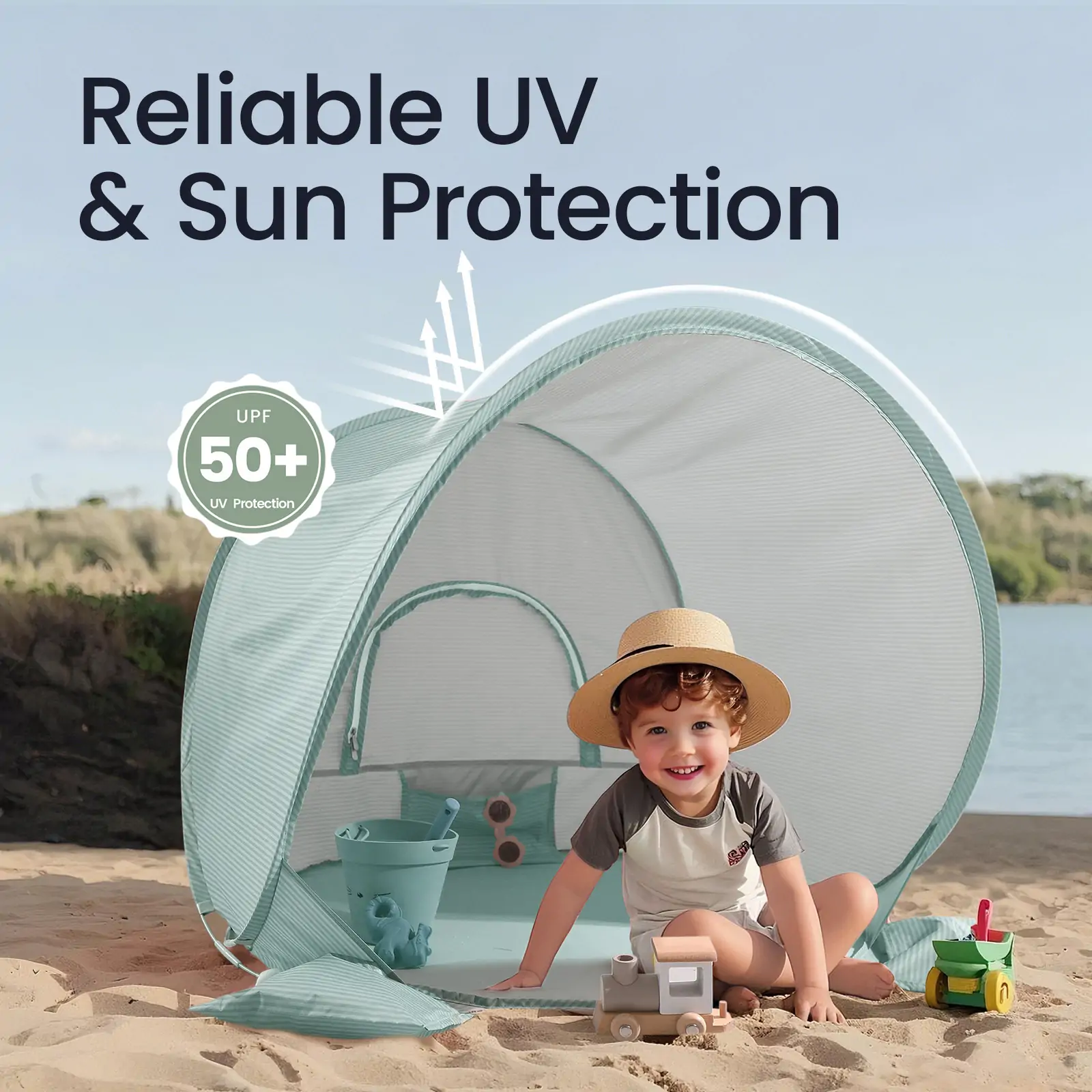 Tiny LandĀ® One-Stop Beach Toy & Tent Set ā Sea Blue - Image 2