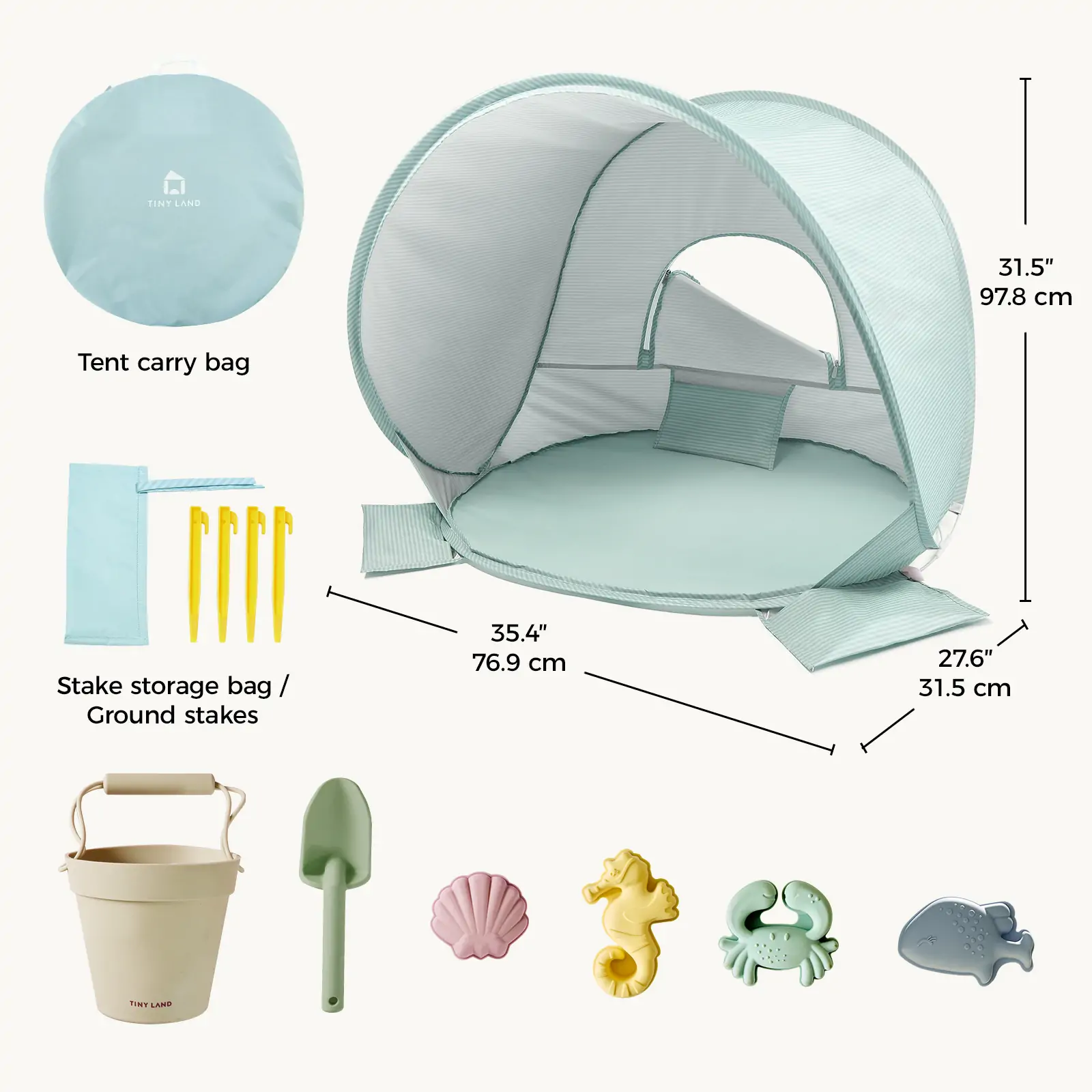 Tiny LandĀ® One-Stop Beach Toy & Tent Set ā Sea Blue - Image 9