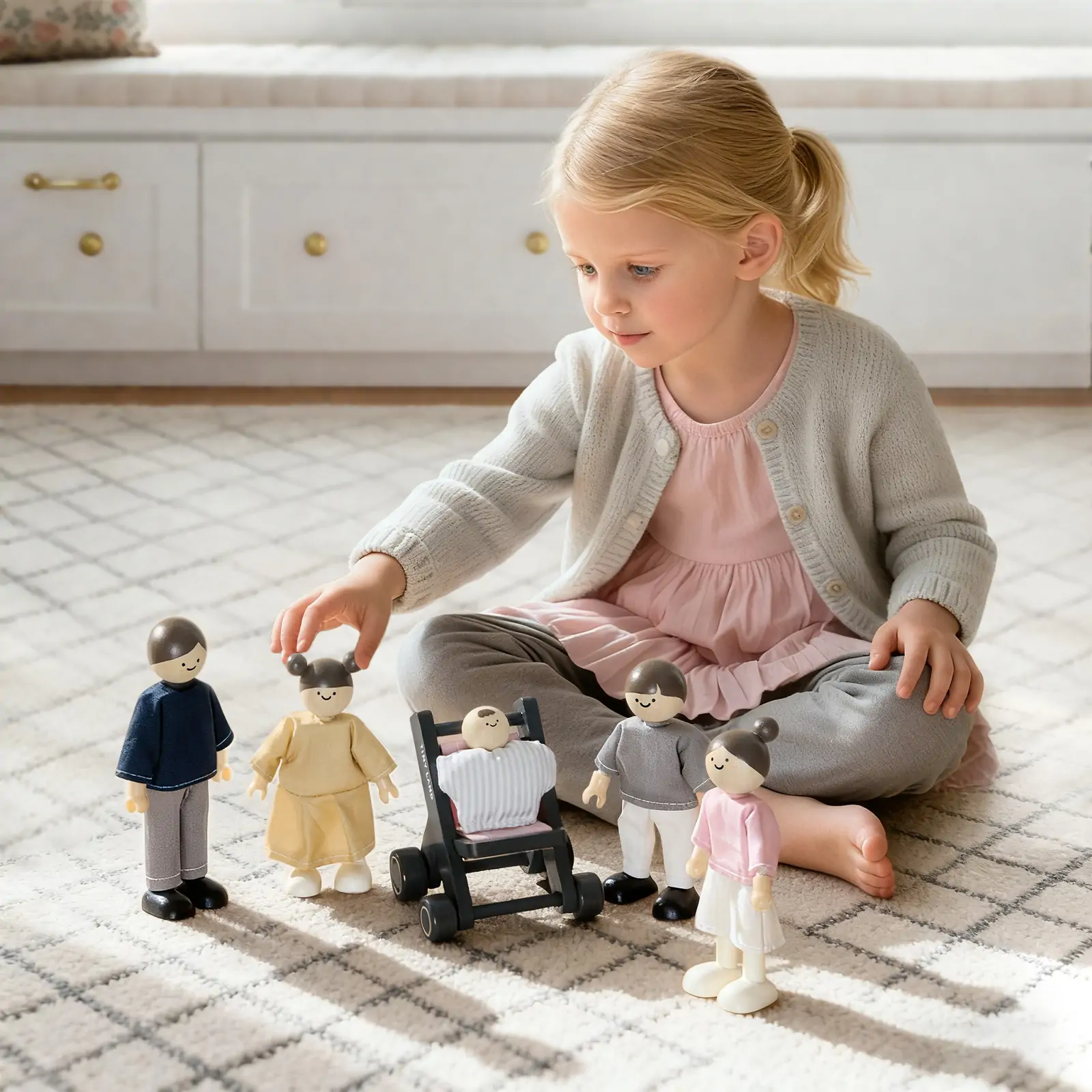 Tiny Land® Wooden Dollhouse Dolls - Image 3