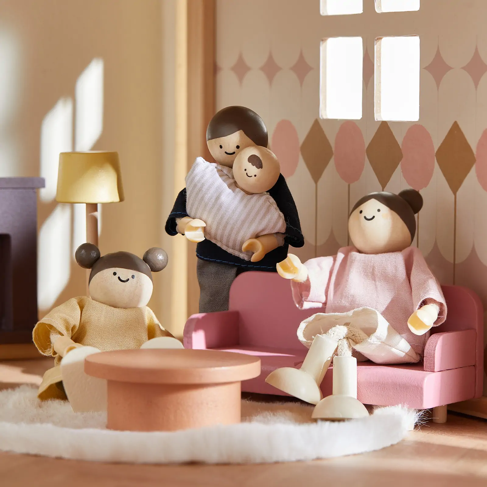 Tiny Land® Sweetwood Pegasus Dollhouse & Wooden Dollhouse Dolls - Image 4