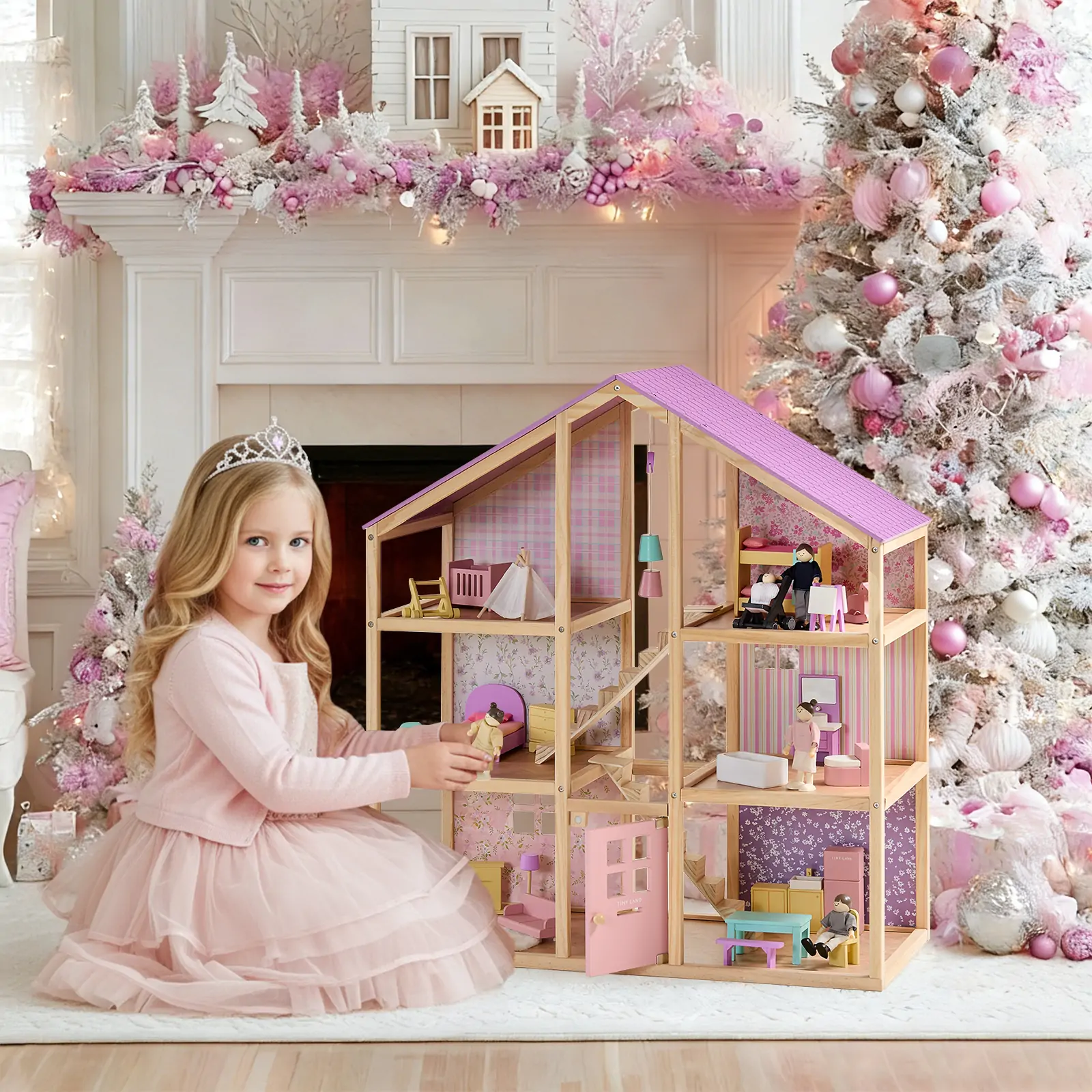 Tiny LandĀ® Sweetwood Unicorn Dollhouse & Wooden Dollhouse Dolls - Image 14