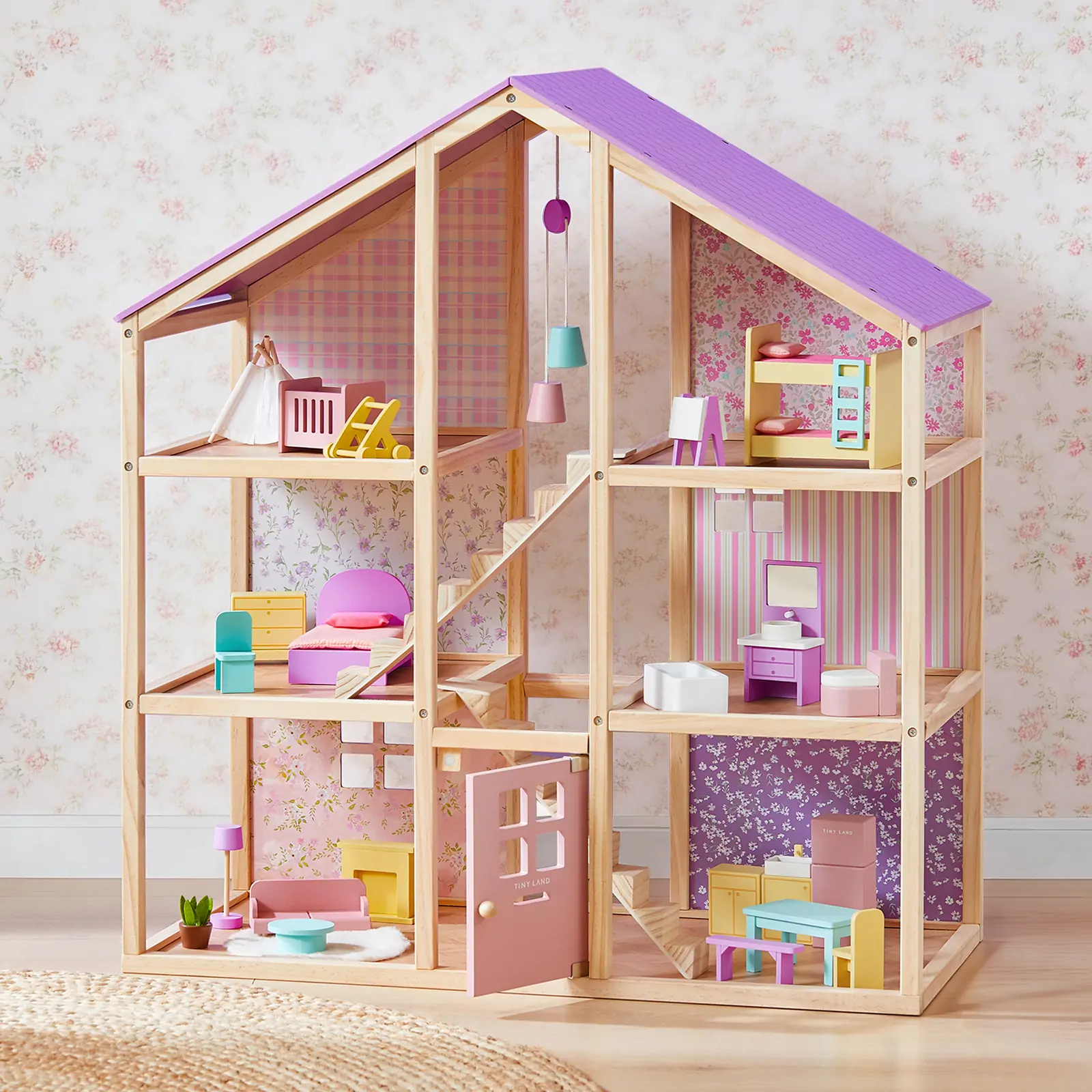 Tiny LandĀ® Sweetwood Unicorn Dollhouse & Wooden Dollhouse Dolls - Image 16