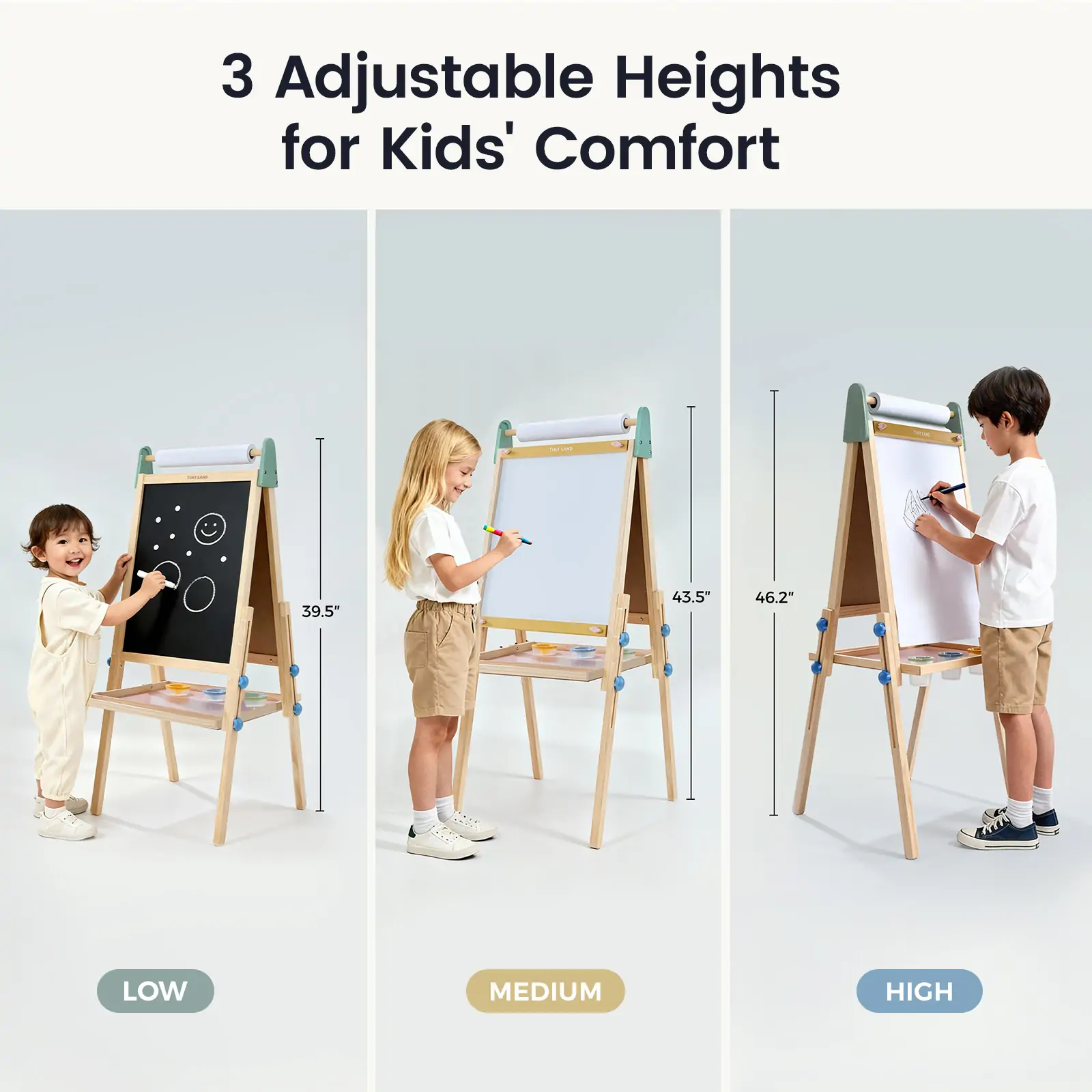 Tiny LandĀ® 3-in-1 Art Easel for Kids - Morandi - Image 5