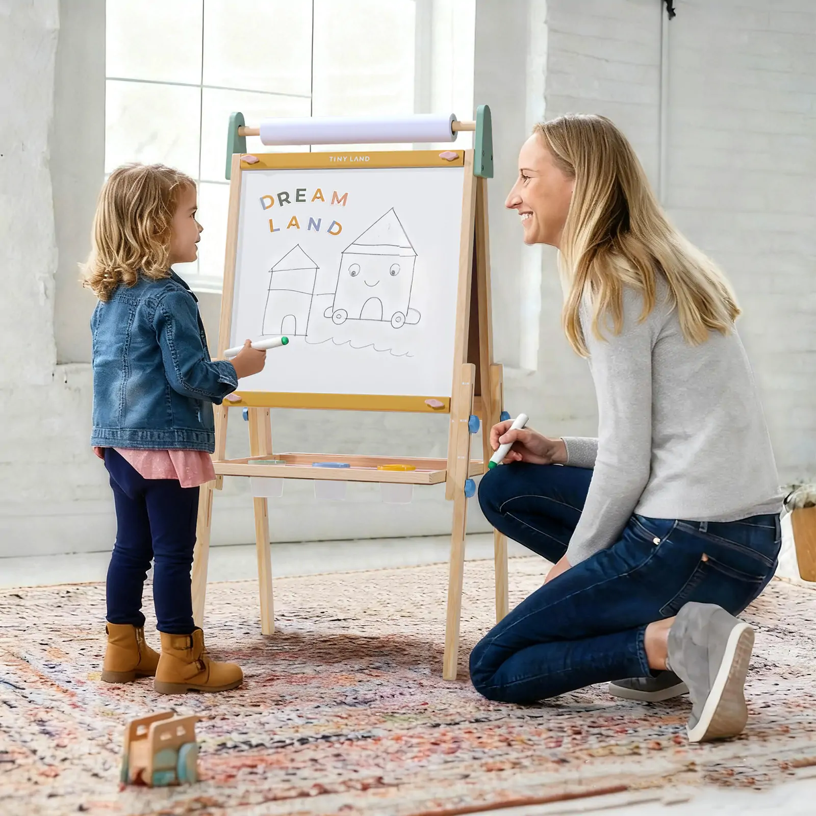 Tiny LandĀ® 3-in-1 Art Easel for Kids - Morandi - Image 6