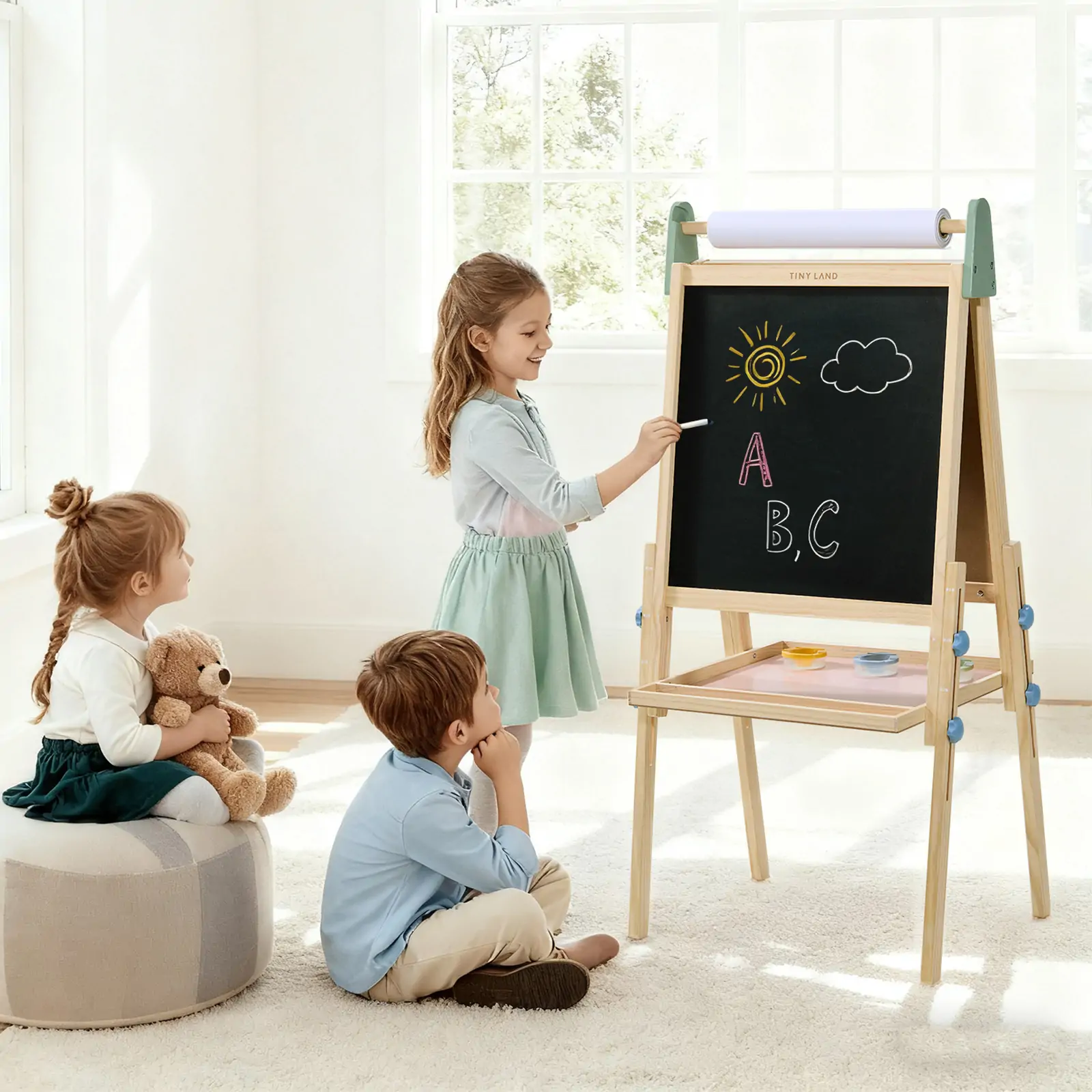 Tiny LandĀ® 3-in-1 Art Easel for Kids - Morandi - Image 9