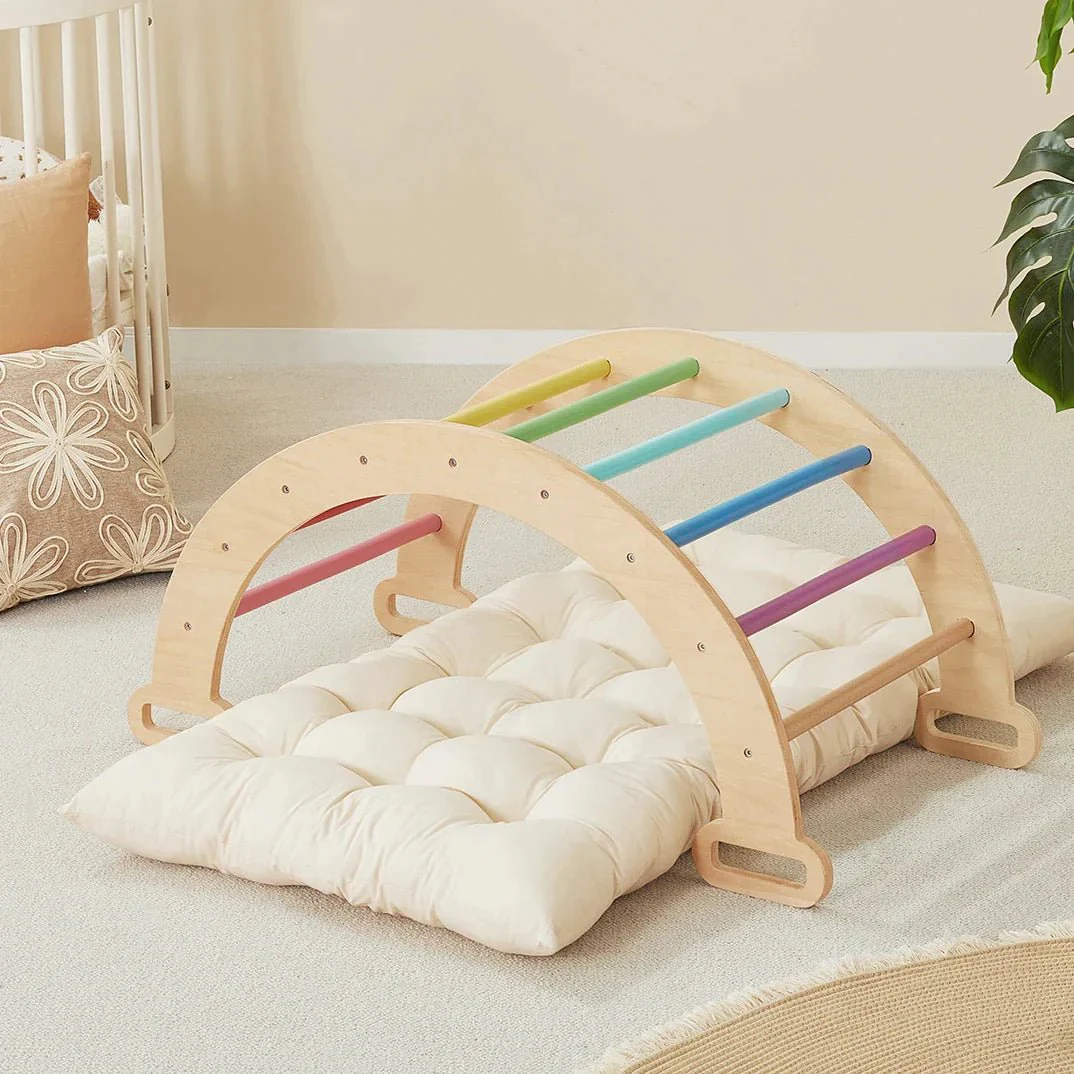 Tiny Land® 7-in-1 Rainbow Climbing Set with Play Pad - Image 5
