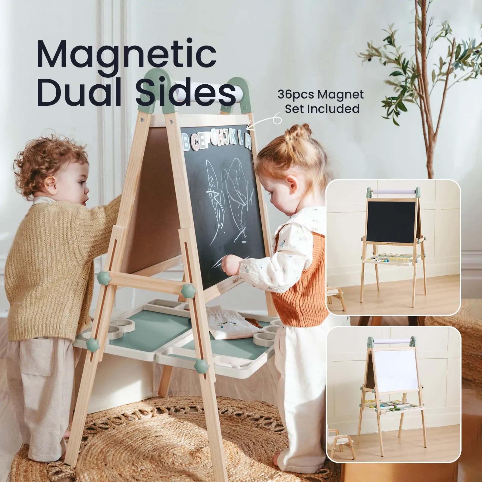 Tiny Land® Green Magnitales Easel & Paper Roll Set - Image 8