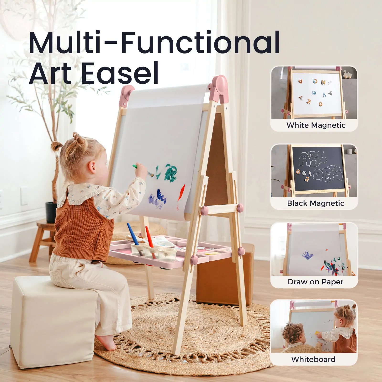 Tiny Land® Pink Magnitales Easel & Paper Roll Set - Image 8