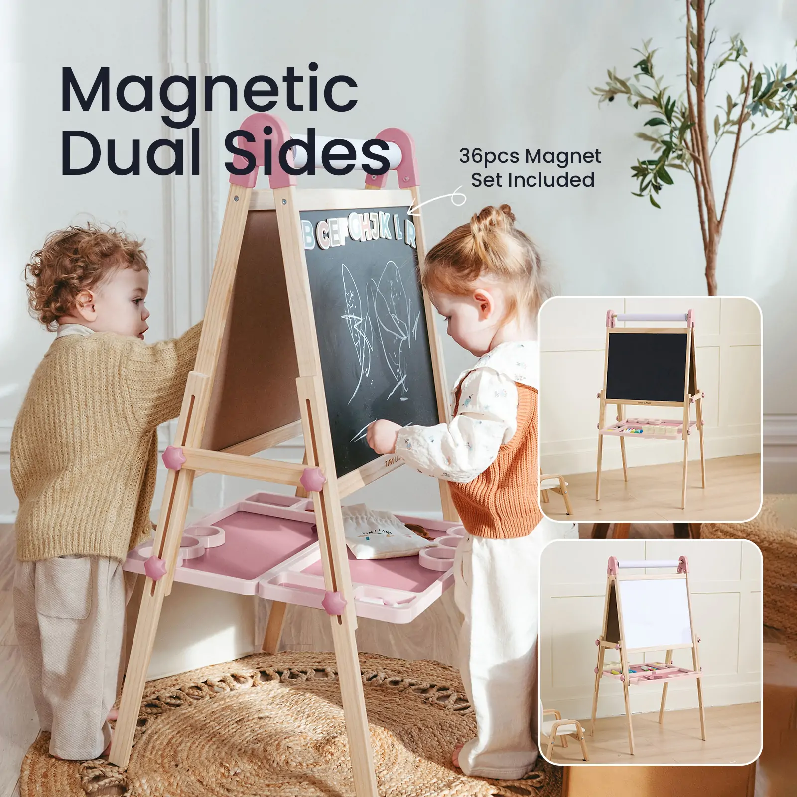 Tiny Land® Pink Magnitales Easel & Paper Roll Set - Image 9