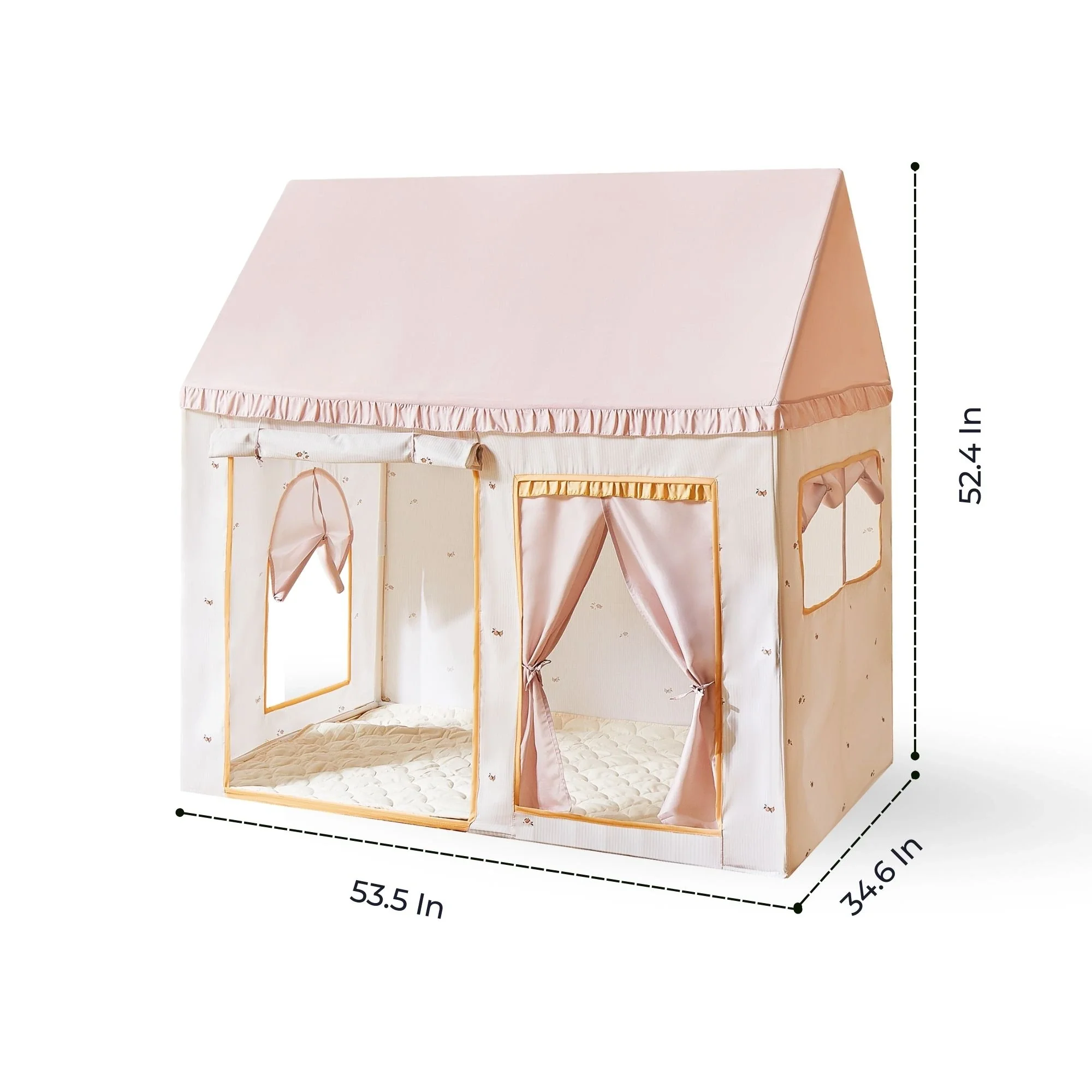 Tiny Land® Sweet Citrus Kids Play Tent – White and Pink Indoor Playhouse - Image 9