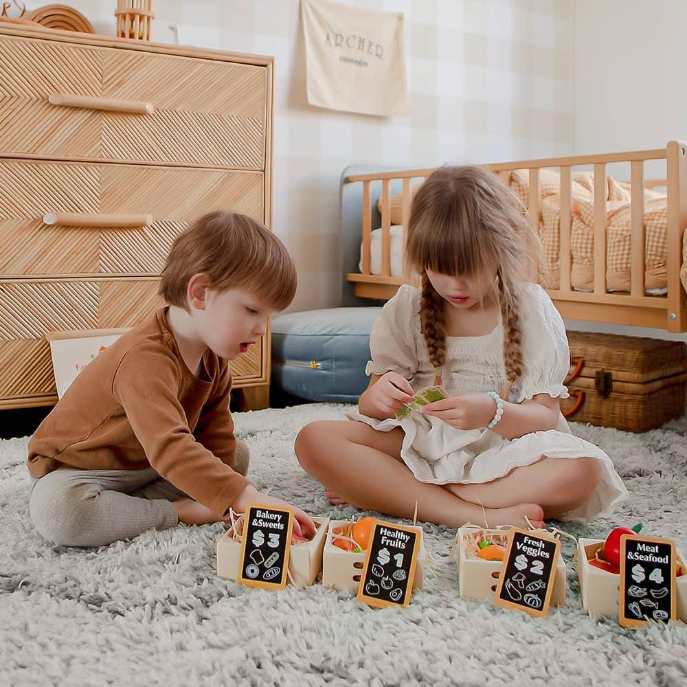 Tiny Land® Play Kitchen Accessories – Wooden Play Food for Play Kitchen: Pretend Cooking Set for Kids - Image 5