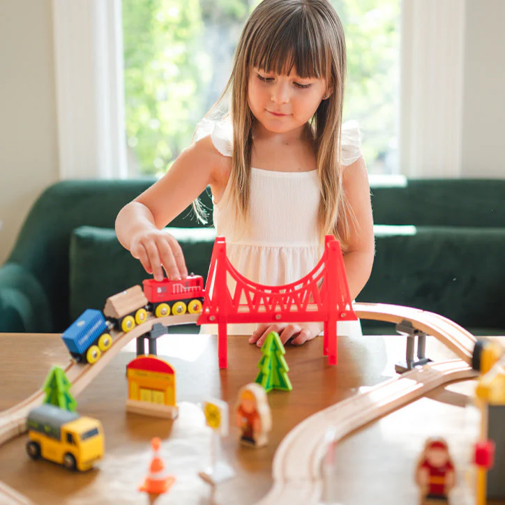 Tiny Land® Wooden Train Set for Children 39 Pcs - Image 5